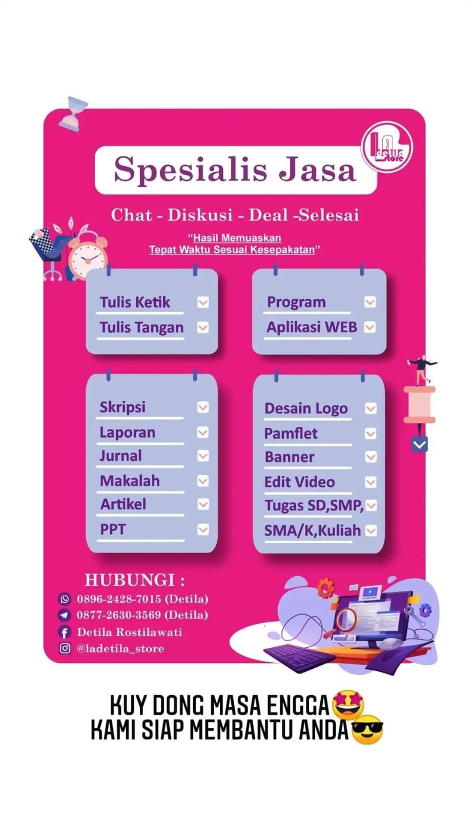 Pamflet spesialis jasa Ladetila Store